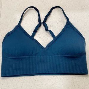 Lululemon Ebb To Street Bra A/B Light Support Night Diver Blue Convertible Back